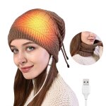 Chapeau chauffant électrique usb, chapeau chauffant chaud, écharpe tricotée pour l'extérieur Chapeau chauffant électrique usb, chapeau chauffant chaud, écharpe tricotée pour l'extérieur