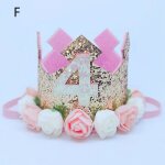 Chapeaux dcoratifs de fte de premier anniversaire, chapeau de cheveux pour enfants, couronne de princesse, ...