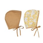 Chapeau double face pour nouveau - n, vintage, en coton et lin, pour bb de 0 a 24 mois, 1 pice