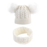 Chapeau et echarpe pour bb de 0 a 3 ans, deux pices, modles d'automne et d'hiver, chapeau tricot ...