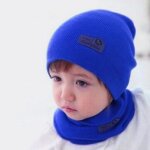 Chapeau et echarpe en laine pour bb, 6 couleurs, dcontracts, en crochet, pour enfant, chaud, avec ...