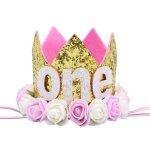 Chapeau de fte de premier anniversaire, 1 pice, mini couronne florale, 1 2 3 ans, dcoration de fte ...