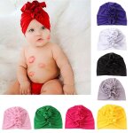 Chapeau foulard indien pour bb, 9 couleurs unies, doux, casquette ajustable