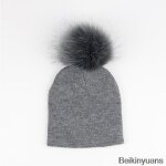 Chapeau en fourrure artificielle pour bb, en coton, pom pom, a la mode, chaud, pour garon et fille, ...