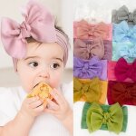 Chapeau a gros noeud papillon en velours doux pour b�b� fille, turban de printemps pour enfant en bas ...