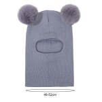 Chapeau d'hiver pour enfants, garde au chaud, protection complte, dcor de boule en peluche, tricot ...