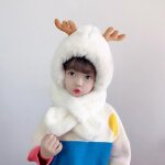 Chapeau d'hiver pour enfants, protge - oreilles en velours chaud, echarpe de bb, bavoir intgr, cadeau ...