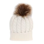 Chapeaux d'hiver en fourrure de raton laveur pour bb ou maman, bonnet tricot en coton pour enfant ...