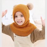 Chapeau d'hiver en laine pour bb, chapeau chaud pour enfants, garon et fille, double boule de protection ...