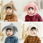 Chapeau d'hiver en laine pour enfants, plus polaire, longues oreilles, casquettes de dessin anim pour ...