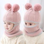 Chapeau d'hiver tricot a pompon pour bb fille et garon, avec doublure polaire chaude, oreilles coupe ...