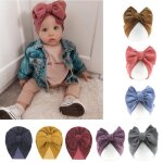 Chapeau indien a gros nud, bandeau en coton, turban elastique, couleur unie, joli nud, pour nouveaux ...