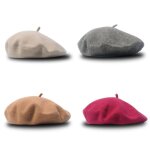 Chapeau en laine pour bb fille de 1 a 4 ans, bret elastique, couleur bonbon, a la mode, 1 pice