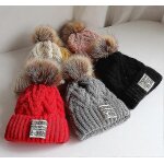 Chapeau de laine pour enfants trois pices automne hiver plus laine garons et filles gants echarpe bb ...