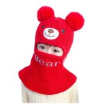 Chapeau ours de dessin anim pour fille et garon, protection des oreilles en crochet, echarpe boule ...