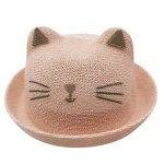 Chapeau de paille d't pour enfants, seau de chat de dessin anim, chapeau de protection solaire de ...