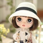 Chapeau de paille tiss� a la main pour poup�e 1 / 6, 1 pi�ce, accessoires de mode, casquette de poup�e ...