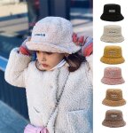 Chapeau de pcheur en laine d'agneau pour bb fille et garon, mignon, solide, plat, epais et chaud, ...