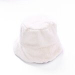 Chapeau de pcheur en peluche pour femmes, automne, hiver, chapeau plat, larges avant, mode dcontracte, ...