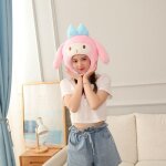 Chapeau en peluche pour femmes et filles, couvre - chef complet, mignon, a la mode, long, echarpe, casquettes, ...