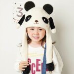 Chapeau en peluche avec oreilles de lapin pour filles, jouet amusant, doux, avec airbag, id�al pour l'hiver, ...