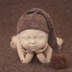 Chapeau de photographie pour bb, bonnet doux avec pompon en fourrure, bonnets mignons avec boule de ...