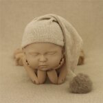 Chapeau de photographie pour bb, bonnet doux avec pompon en fourrure, bonnets mignons avec boule de ...