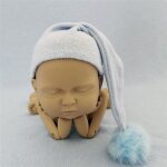 Chapeau de photographie pour bb, bonnet doux avec pompon en fourrure, bonnets mignons avec boule de ...