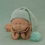 Chapeau de photographie pour bb, bonnet doux avec pompon en fourrure, bonnets mignons avec boule de ...