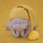 Chapeau de photographie pour bb, bonnet doux avec pompon en fourrure, bonnets mignons avec boule de ...