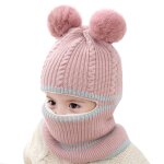 Chapeau a pompon pour bb, casquette coupe - vent, cagoule en tricot une pice, couvre - oreilles double ...