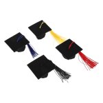 Chapeau de poup��e, lot de 4 mini bonnets d��coratifs noirs en feutre, ��pingles �� cheveux, accessoires ...