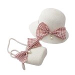 Chapeau de princesse a nud pour filles, chapeau de soleil en paille + sac a main, ensembles de 2 pices ...