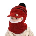 Chapeau de protection d'oreille a large bord pour bb de 2 a 7 ans, dcoration de petite boule imprime ...