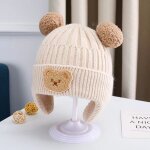 Chapeau de protection des oreilles d'ours en laine pour bb mignon epaissi chaud version corenne du ...