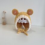 Chapeau de protection des oreilles tricot en peluche pour bb, mignon et chaud, avec pompon aux fruits, ...