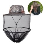 Chapeau de protection solaire pliable avec filet de tte, protection faciale en maille pour camping randonne ...