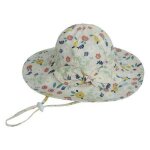 Chapeau de soleil en coton pour enfants, 1 pi�ce, imprim� floral, noeud papillon