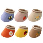 Chapeau de soleil pour enfants de 2 a 4 ans, chapeau de paille tiss a large bord, petite marguerite, ...