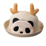 Chapeau de soleil panda pour enfants de 2 a 7 ans, chapeau de paille, de voyage, a la mode, pour bbs ...