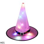 Chapeau de sorcire scintillant pour halloween, 1 pice, dcoration led, casquettes pour enfants, intrieur ...
