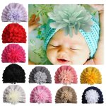 Chapeau tricot pour bb, 12 couleurs unies, casquette en laine a fleurs pointues, coupe - vent pour ...