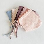 Chapeau tricot pour bb fille, couleur unie, princesse, en coton, doux, ajustable, accessoires d'automne, ...