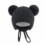 Chapeau tricot pour bb garon, chapeau d'hiver chaud pour nouveau - n de 0 a 3 ans, en peluche, mignon, ...