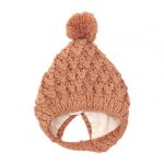 Chapeau tricot pour enfants, accessoires d'hiver, grande casquette en peluche, confortable, couleur ...