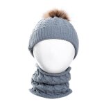 Chapeau tricot en laine pour bbs filles et garons, ensemble bonnet + echarpe pour enfants de 0 a ...
