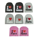 Chapeau tricoté parent - enfant pour bébé, bonnet a la mode, amour papa mama, garde au chaud, en coton, ... Chapeau tricoté parent - enfant pour bébé, bonnet a la mode, amour papa mama, garde au chaud, en coton, ...