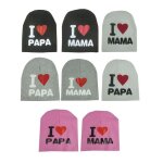 Chapeau tricoté parent - enfant pour bébé, bonnet a la mode, amour papa mama, garde au chaud, en coton, ... Chapeau tricoté parent - enfant pour bébé, bonnet a la mode, amour papa mama, garde au chaud, en coton, ...