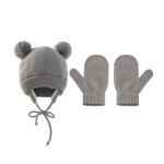 Chapeau tricot en peluche pour bb, gants d'hiver chauds et epais pour protection des oreilles, bonnet ...