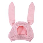 Chapeau tricot� rose pour b�b� de 0 a 3 ans, joli chapeau pour fille et gar�on, protection des oreilles ...